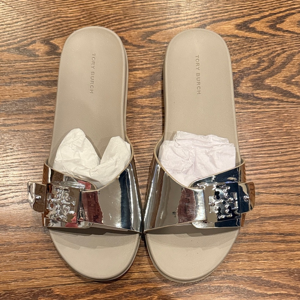Tory Burch Buckle Slide Sandals Size 8 - Picture 2 of 8